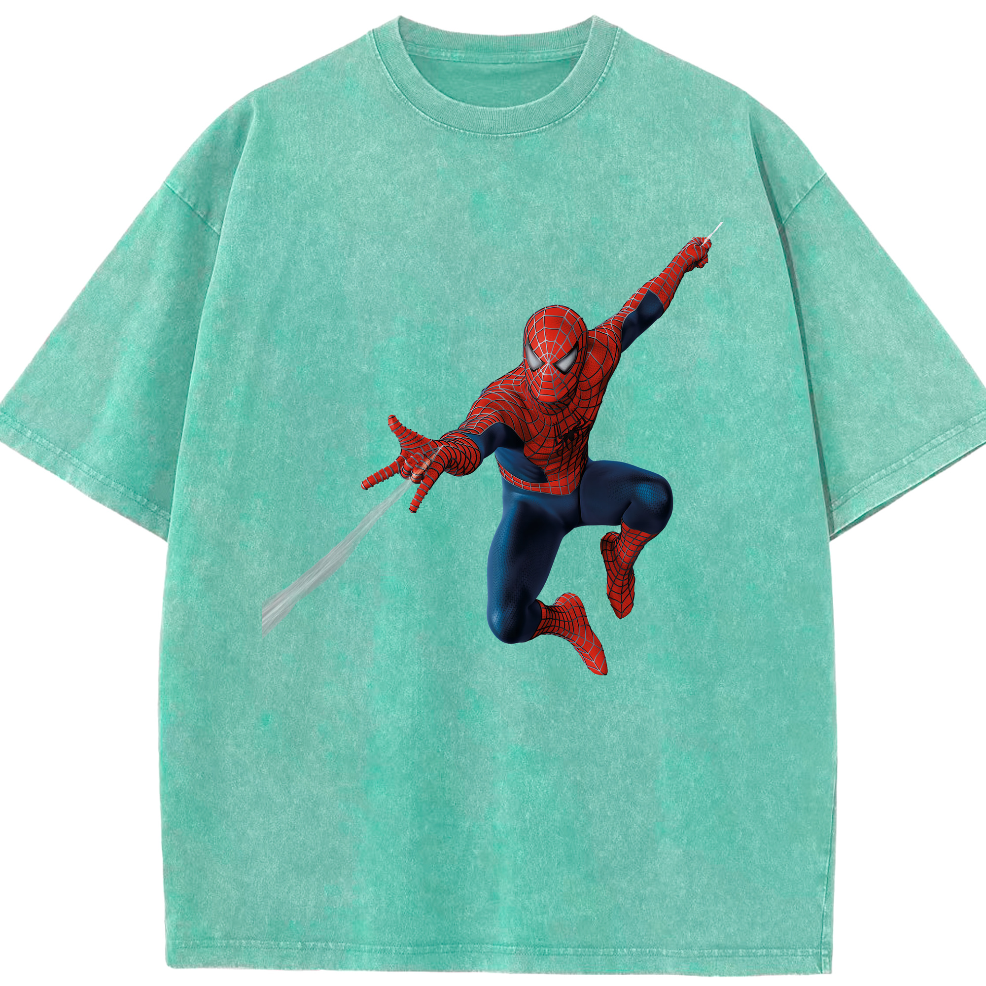 （画像用） Spider Man スパイダーマン 綿100% ヴィンテージ風 半袖Tシャツ（フロントプリント）